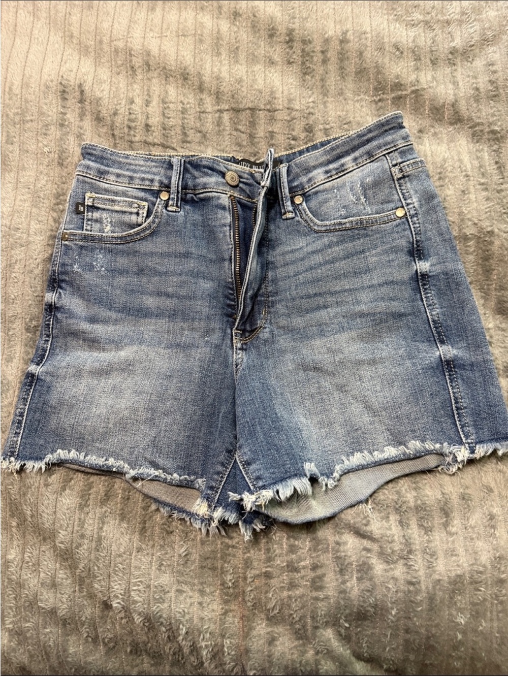 Judy Blue Light Blue High-Rise Distressed Denim Shorts